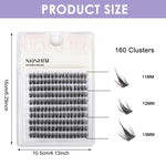 MAYCREATE False Eyelash Extensions Kit for Home Use with 160pcs Clusters 11–13mm | Natural Curl for Women