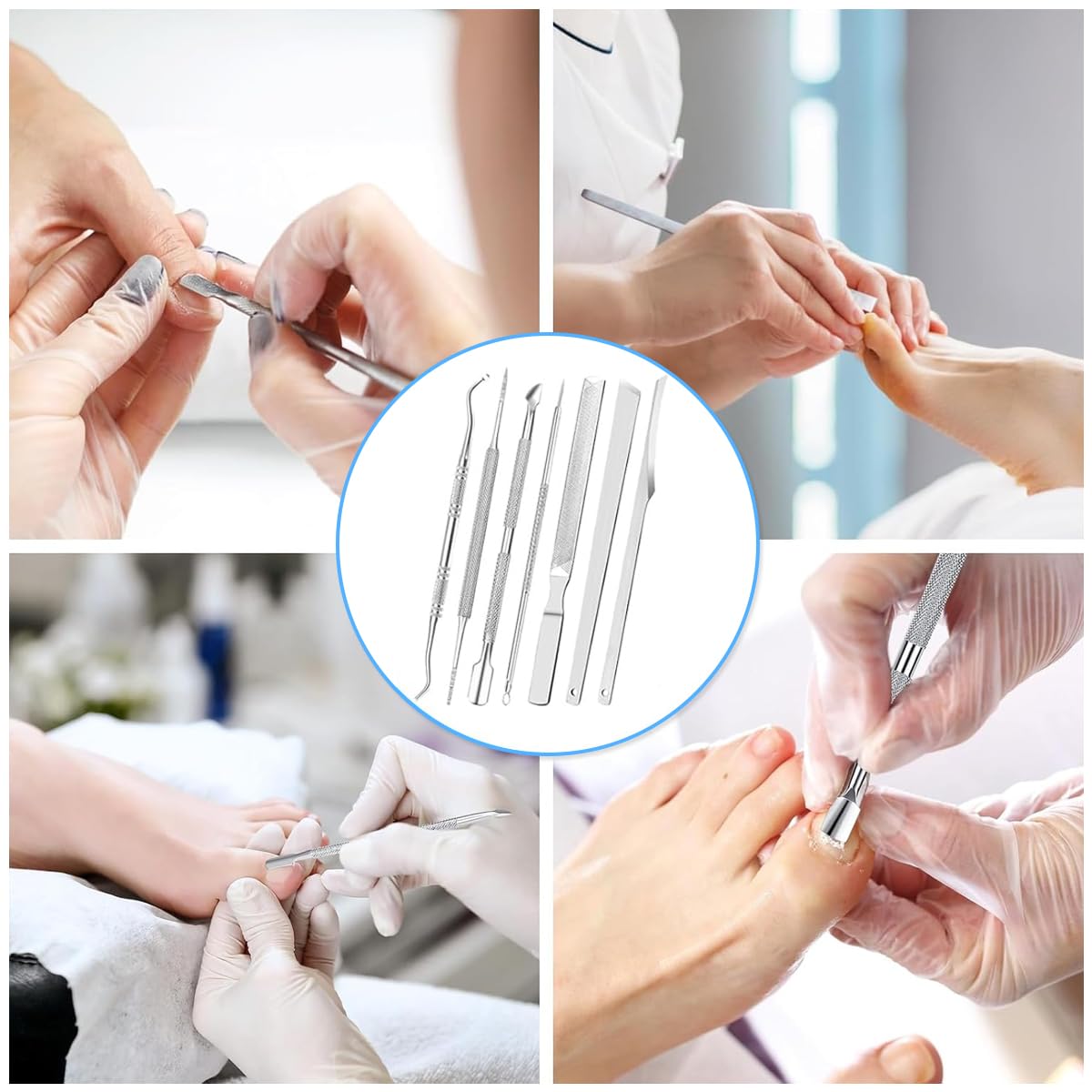 MAYCREATE Nail Clipper Pedicure Kit for Thick Nails with Spring Loaded Clipper and 10pcs Stainless Steel Tools | Travel Storage Case