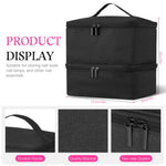 MAYCREATE Nail Polish Organizer Bag for Travel with Dual Layer Design for 30 Bottles | PU Material Carrying Case