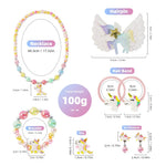MAYCREATE Unicorn Kids Jewellery Set for Girls with Beaded Necklace and Bracelet | 8 Pcs Gift Kit