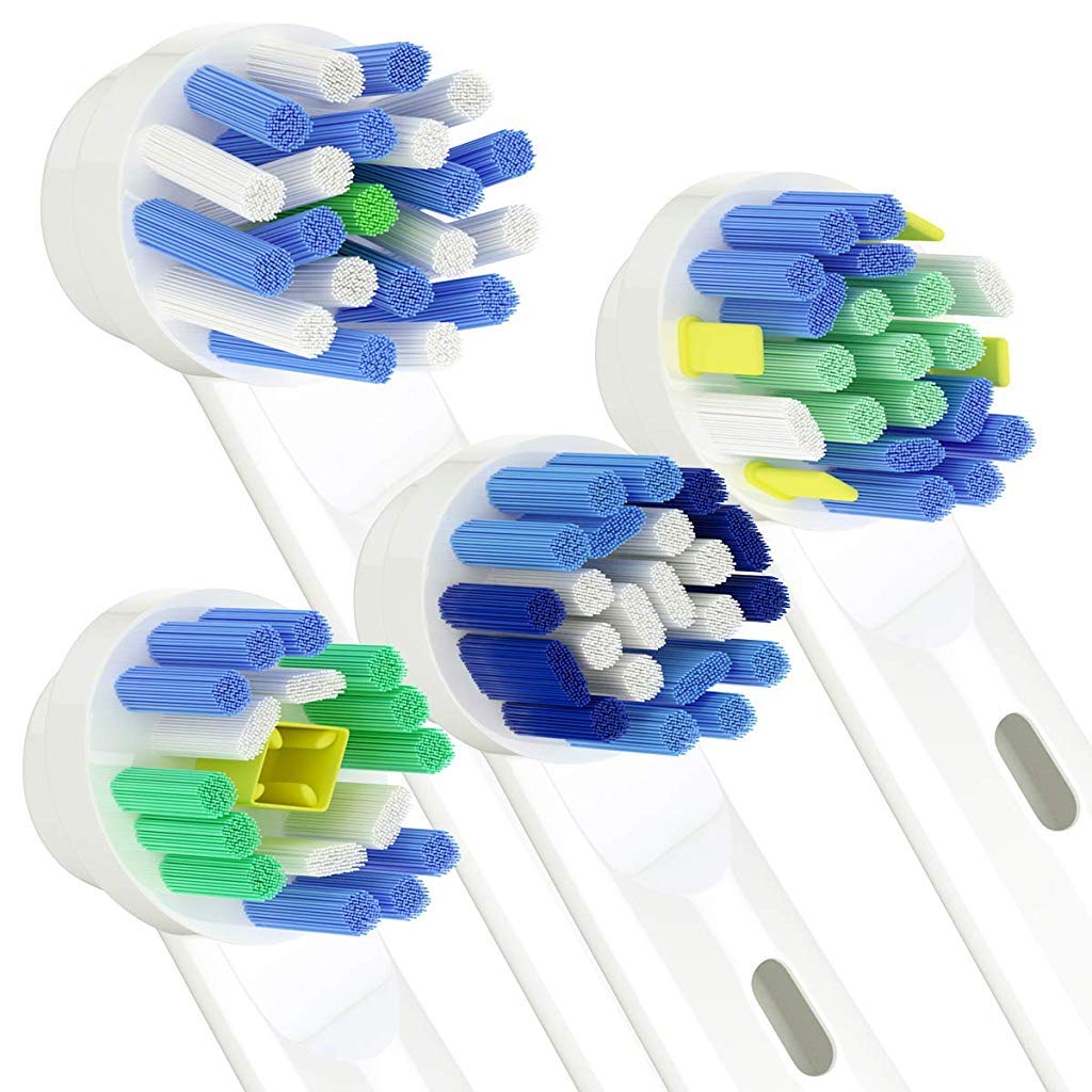 MAYCREATE Replacement Brush Heads for Oral B Bases Pack of 8 with Cross Action Nylon Bristles