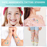 MAYCREATE 4 Sheet Glittering Mermaid Tattoo Stickers for Girls Temporary Waterproof Tattoo Sticker Arm Stickers Makeup Stickers Party Stickers