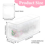 MAYCREATE 20Pcs Jewellery Organisers Pouch with Acrylic Jewellery Organisers Box Small Jewellery Pouches for Storage Travel Jewelry Case for Necklaces Bracelets Rings Earrings Gift for Women Girls