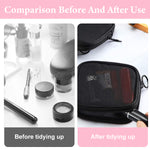 MAYCREATE 4Pcs Small Pouches, MAYCREATE Pouch Purse, Mesh Makeup Women Pouches, 4.7'' Square Lipstick Pouches Small for Women, Zipper Cosmetic Cash Pouch Accessories Organizer Bag (Black)