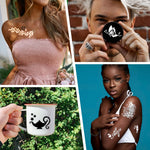 MAYCREATE 14 Sheets Mehendi Stencil Stickers Kit Henna Tattoo Mehandi Stickers for Hands Arabic Henna Temporary Tattoo for Women Mehendi Stencil Stickers for Full Hands, Face, Arm, Body