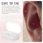 MAYCREATE 100Pcs Clear Earrings for Sports, Plastic Earrings for Women Kids, with Earbacks, Ear Piercings Retainers, Invisible Stud Earrings and Soft Rubber Earring Backs Kit for Sensitive Ears