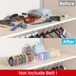 MAYCREATE Belt Organizer, Acrylic 7-Compartments Belt Container Storage Holder, Clear Belt Container Display Holder for Closet Tie and Bow Watch Jewelry Bracelets Ring Cosmetic