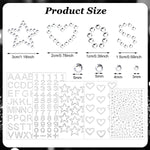 MAYCREATE Rhinestones Face Gems, Letter Rhinestones Sticker, Self-Adhesive Face Stickers, Shimmering Heart Numbers Stickers for Face, Hair, Makeup, Body, DIY Crafts, Festival Decal Decor