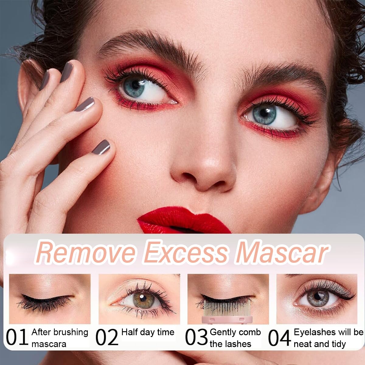 MAYCREATE Eyelash Comb Separator for Mascara Finishing with Arch Shape & Metal Teeth | Anti Slip Handle