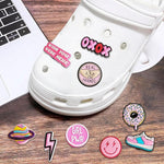 MAYCREATE 35pcs Pink Shoe Decoration Charms for Bubble Slides Sandals Clogs