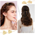 MAYCREATE Hair Claw Clips for Women with Strong Grip Teeth featuring 8 Designs 16 Pcs Gold Set