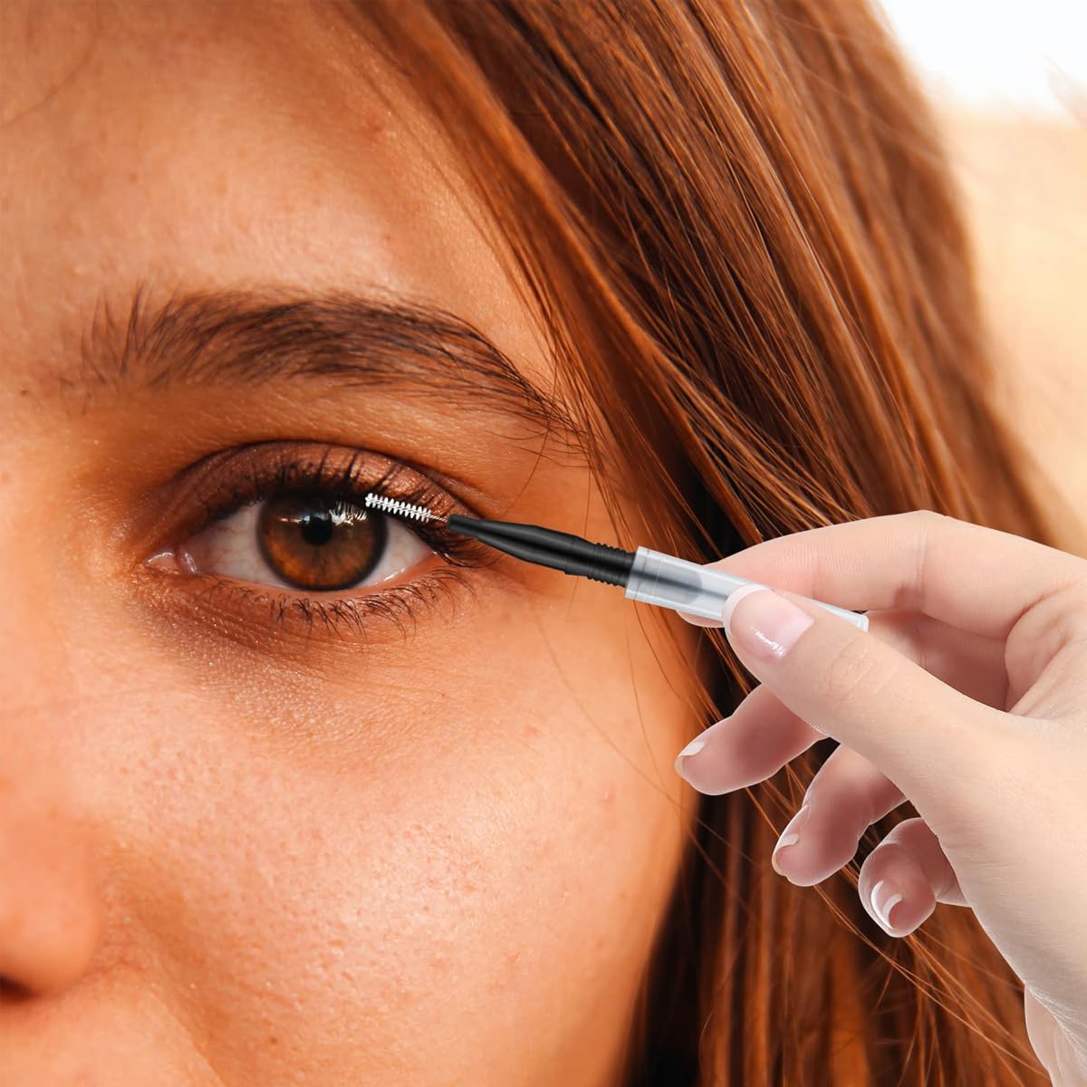 MAYCREATE 20pcs Eyebrow Brush for Women, Micro Lash Mascara Brush With Cap, Eyelashes Spoolie Brush for Mascara Cream, Eyelash Lift Extensions Applicators, Brow Clean