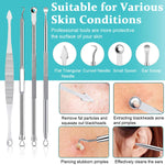 MAYCREATE Blackhead Remover Tool Kit 15pcs for Pore Cleaning with Dual Head Design and Stainless Steel Box