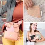 MAYCREATE Small Makeup Pouch for Handbag including 4pcs 4.7x4.5in PU Leather Bags | Women Travel Organizer