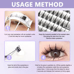MAYCREATE False Eyelash Extensions Kit for Home Use with 160pcs Clusters 11–13mm | Natural Curl for Women
