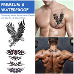 MAYCREATE Tattoo Sticker for Body Art with 42 Sheets Waterproof Designs for Men and Women