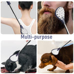 MAYCREATE Extendable Back Scratcher for Itchy Backs with Dual-Sided Massager and 26 in Telescoping Handle | Portable Stainless Steel Gift for Men and Women