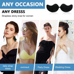 MAYCREATE Silicone Stick On Bra for Backless Dress featuring 3D Push Up Cups in Black | Reusable