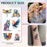 MAYCREATE Temporary Tattoo Stickers for Parties featuring 10 Sheets and 60 Animal Designs