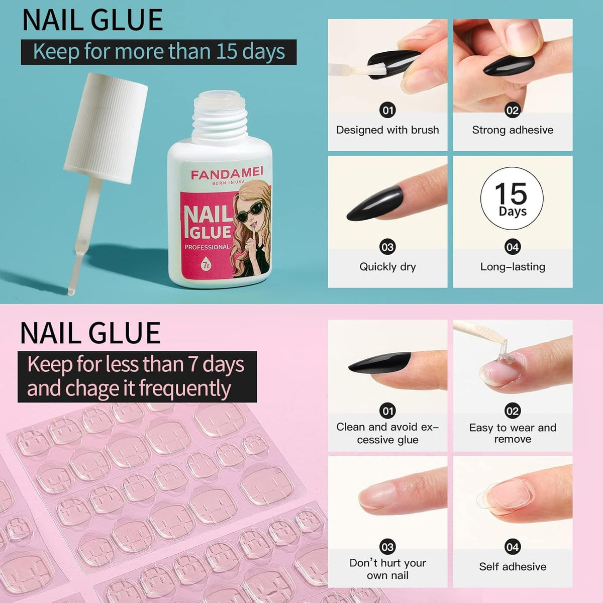 MAYCREATE 12 Colors Press on Nails Almond, Press on Nails Glossy Stiletto Oval Colored Fake Nail Tips Full Cover Artificial Fingernails (Not include Glue)