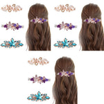 MAYCREATE Hair Clips for Women with 9PCS Alloy and Rhinestone Design | Retro Floral Barrettes