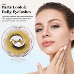 MAYCREATE False Eyelashes for Daily and Party Look with Self-Adhesive 3D Design | 2 Pairs 10mm Black