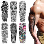 MAYCREATE Temporary Tattoos for Arms and Legs featuring 6 Sheets 48×17 cm Waterproof Designs | Ideal for Party and Club Looks