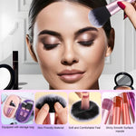 MAYCREATE Travel Makeup Brush Set 10pc with Short Handles and Synthetic Bristles | Zipper Pouch