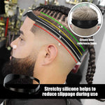 MAYCREATE Neckline Shaving Template, Curved Silicone Band DIY Haircut Template, Adjustable Hair Line Guide for Men Boy, Trimming Template for Hair Clippers Creating Fade Guidelines - Black