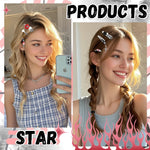 MAYCREATE Hair Clips for Women featuring 8 Metallic Flower Charms | Y2K Korean Style Barrettes