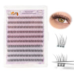 MAYCREATE® 120Pcs Self Adhesive False Eyelash Clusters, No Glue Needed Wispy Natural Lash Extensions, Pre Cut Reusable Stick On Lashes for Beginners Sensitive Eyes Daily Makeup