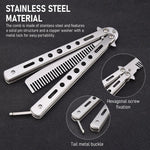 MAYCREATE Butterfly Comb for Training with Hex Screw Fixing and 22cm Folding Design | Stainless Steel