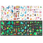 MAYCREATE Temporary Tattoos for Kids, Glowing Fake Tattoo Stickers, Cartoon Kids Tattoos for Girls and Boys Birthday Party Gift Supplies