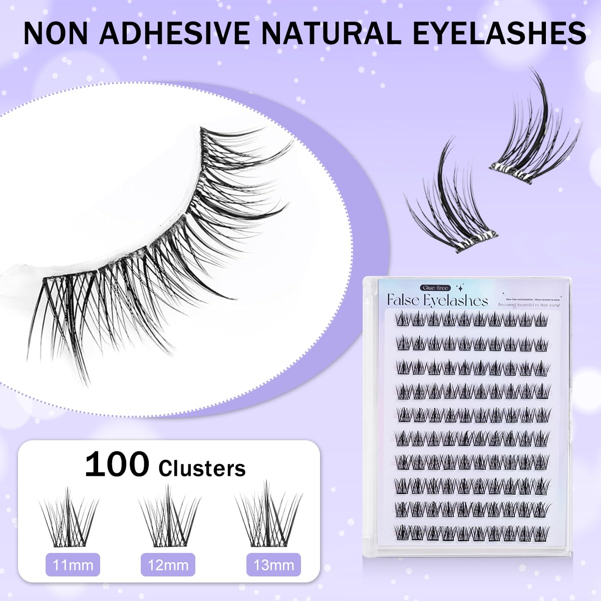 MAYCREATE Self Adhesive Eyelash Clusters 120 pcs for Easy Lash Styling with Tweezer 11–13 mm