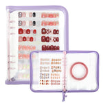MAYCREATE Press On Nail Organizer with 4 Insert Pages for Nail Display and Storage | Purple