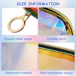 MAYCREATE Cosmetic Bag Zipper Makeup Pouch TPU, Semi-Transparent Holographic Travel Toiletry Bag Makeup Organizer Bag Cosmetic Storage Bag, Multi-Use Pencil Pouch for Girls