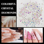 MAYCREATE 3D Nail Charms Kit for DIY Nail Art with 24 Grid Storage Box | Includes Rhinestones and Pearls
