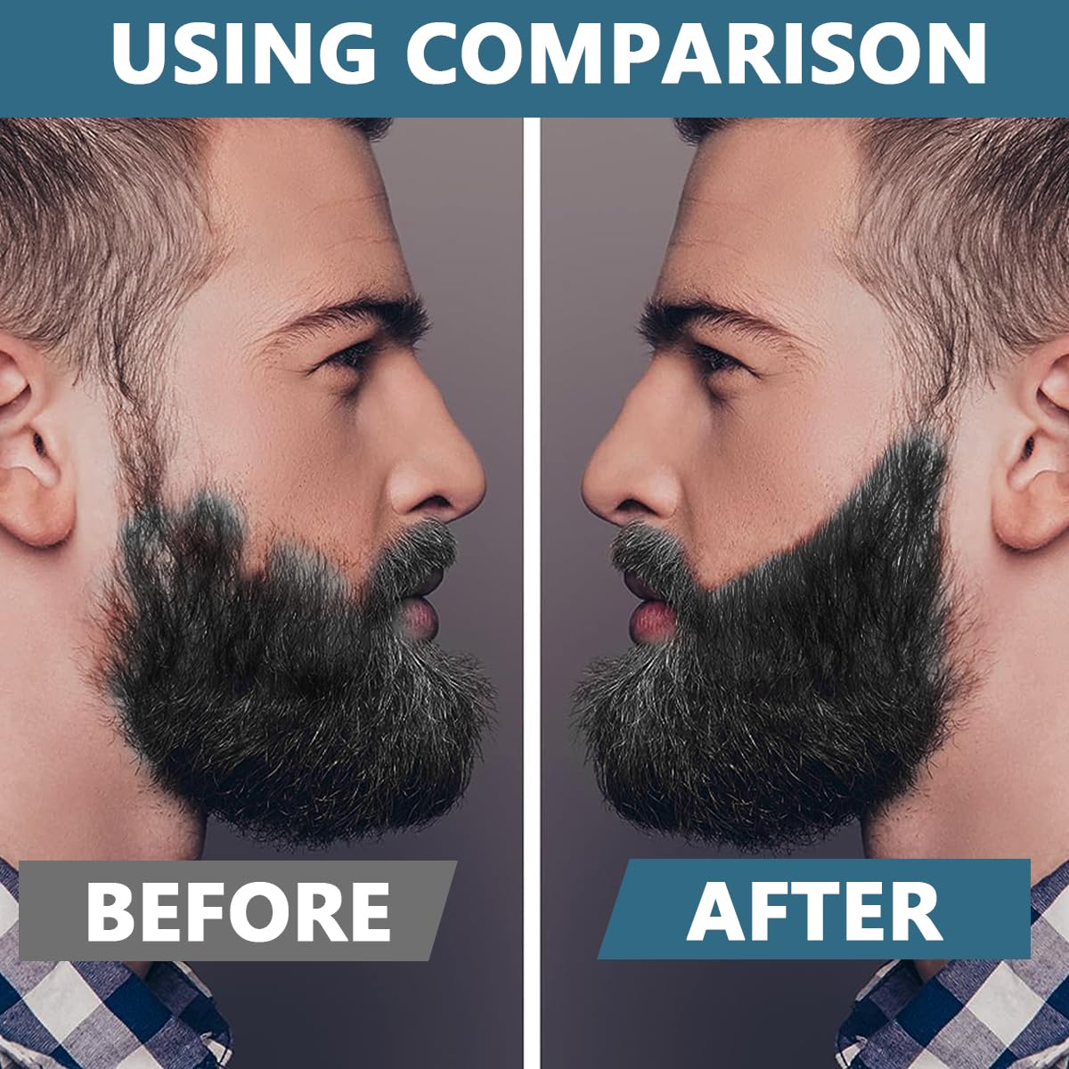 MAYCREATE Barber Beard Pencil Filler for Men Dual Tip 2 in 1 Beard Pencil with Comb & Brush for Beard Styling, Sweat Proof Beard Pencil Filler Mustache Kit for Men Beard, Mustache, Eyebrows (dark)