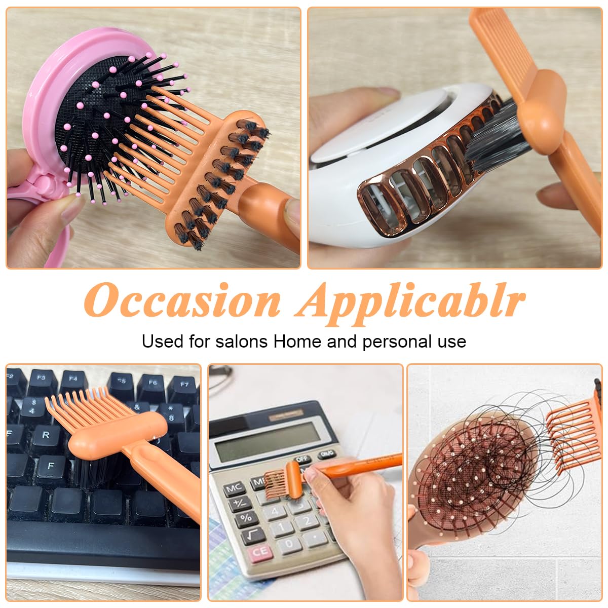 MAYCREATE Hair Brush Cleaner 2-in-1 Hair Brush Cleaner Tool Hair Detangling Comb Cleaning Brush Tangled Hair Remover Tool Rake for Removing Hair Dust, Home or Salon Use