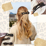 MAYCREATE Bow Hair Clips for Women with Strong Hold Acrylic Design | Set of 3 Styles