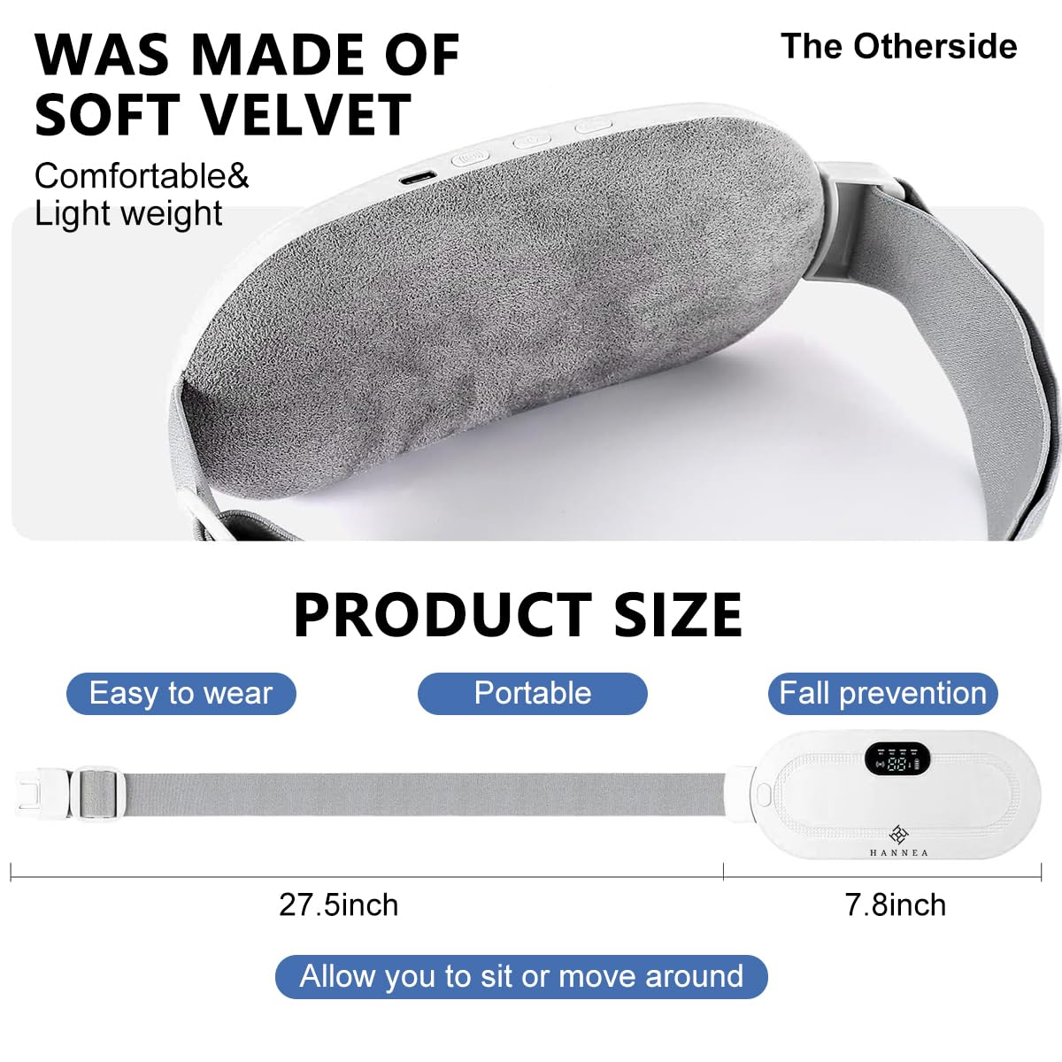 MAYCREATE Electric Cordless Heating Pad For Period Pain|Cramp Relief, Back Pain In Period|Belly Warmer Heating Pad With 3 Heat Levels 4 Vibration Modes|Caring Gift Heating Pad Belt For Women