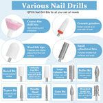 MAYCREATE Cordless Nail Drill Machine for Gel & Acrylic Nails with LCD Display 20000rpm | USB Rechargeable 500mAh Battery