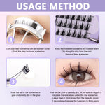 MAYCREATE False Eyelash Extensions Kit, DIY 160pcs Eye Lashes Clusters, 11-12-13mm Mixed Natural Curl False Eyelashes for Women Girls Home Use Wispy Lash