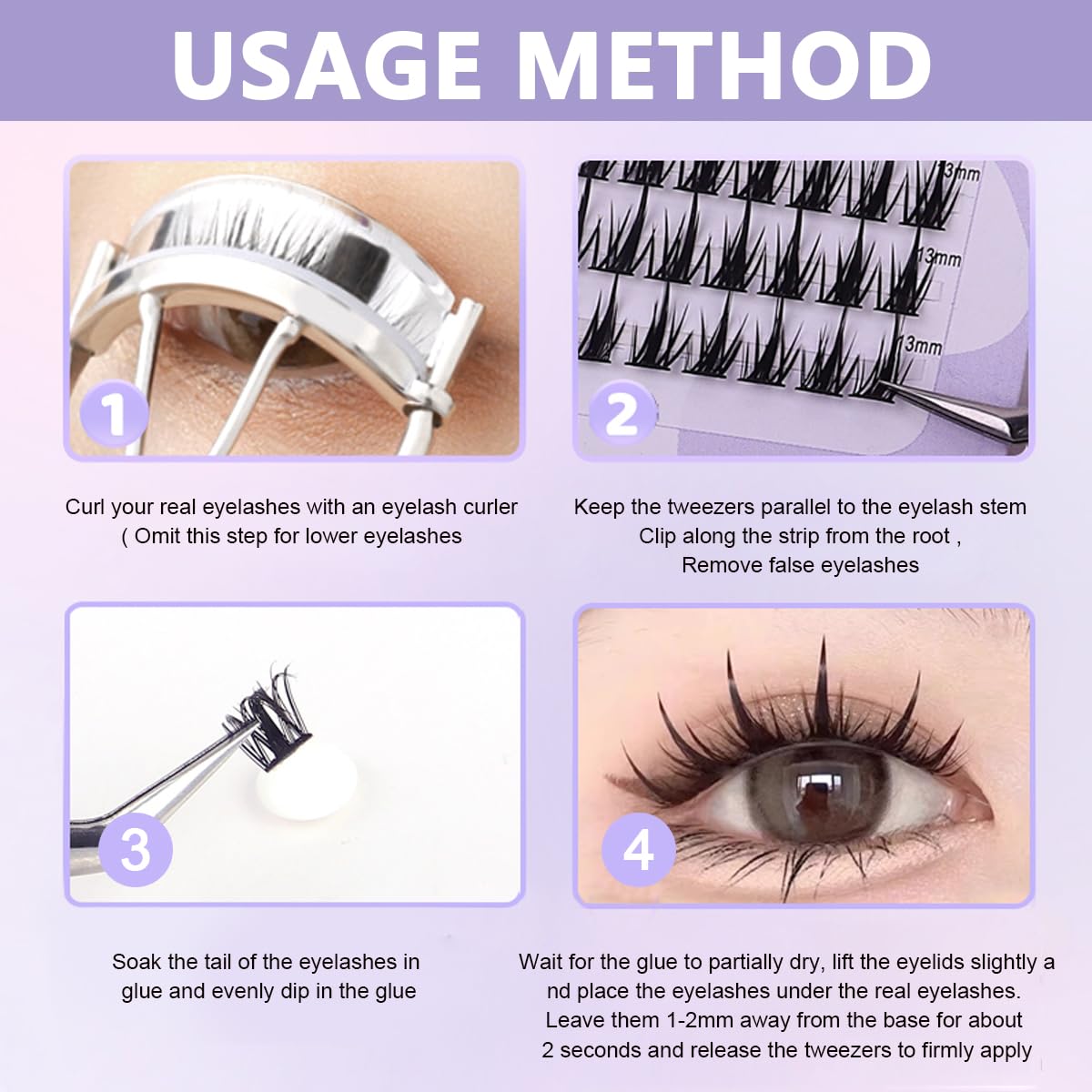 MAYCREATE False Eyelash Extensions Kit featuring 160 pcs Mixed 11–13 mm Lash Clusters for Women | Natural Curl DIY Home Use