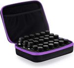 MAYCREATE® 30-Slot Essential Oil Carrying Case EVA Essential Oil Bottle Organizer Bag, Hard Shell Travel Storage Organizer for 5ml 10ml 15ml Bottles, with Foam Insert and Mesh Pocket, 22x17.5x7cm