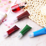 MAYCREATE 50pcs Clear Lip Gloss Tubes Set, 10ml Empty Lip Balm Containers with Caps, Syringes & Labels Kit, Plastic Soft Squeeze Tubes for DIY Cosmetic Sample Pigment Powder (Sample Not Included)