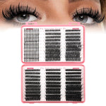 MAYCREATE® 600PCS Lash Clusters Kit, Eyelash Clusters with DIY Spikes 9-18MM Spiky Volume Cluster Eyelash Extensions Wispy Individual Lash Extensions Kit Anime Lashes Cluster Bond