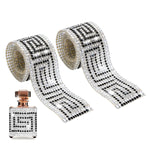 MAYCREATE® 2PCS Crystal Rhinestone Ribbons, Black Glass Gems Diamond Tapes for DIY Craft, 3.5CM Width Rhinestone Tape Self Adhesive, Bling Gem Strips Sticker for Car Wedding Party Decoration
