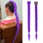 MAYCREATE® Long Purple Braids Cosplay Hair Extensions 26 Inch Synthetic Braiding Hair Easy Clip in Ponytail for Cosplay Halloween Costume