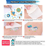 MAYCREATE Temporary Tattoo Stickers for Kids with Night Glow Effect and 20 Sheets | Waterproof Marine Theme